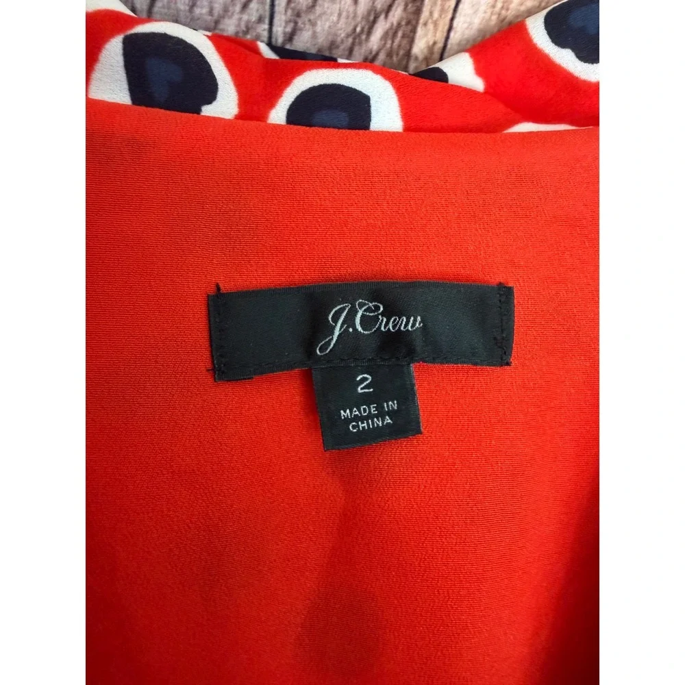 J.Crew Rudbeckia Dress‎ Heart Print Belted Shirt Valentine Whimsical Fun Size 2